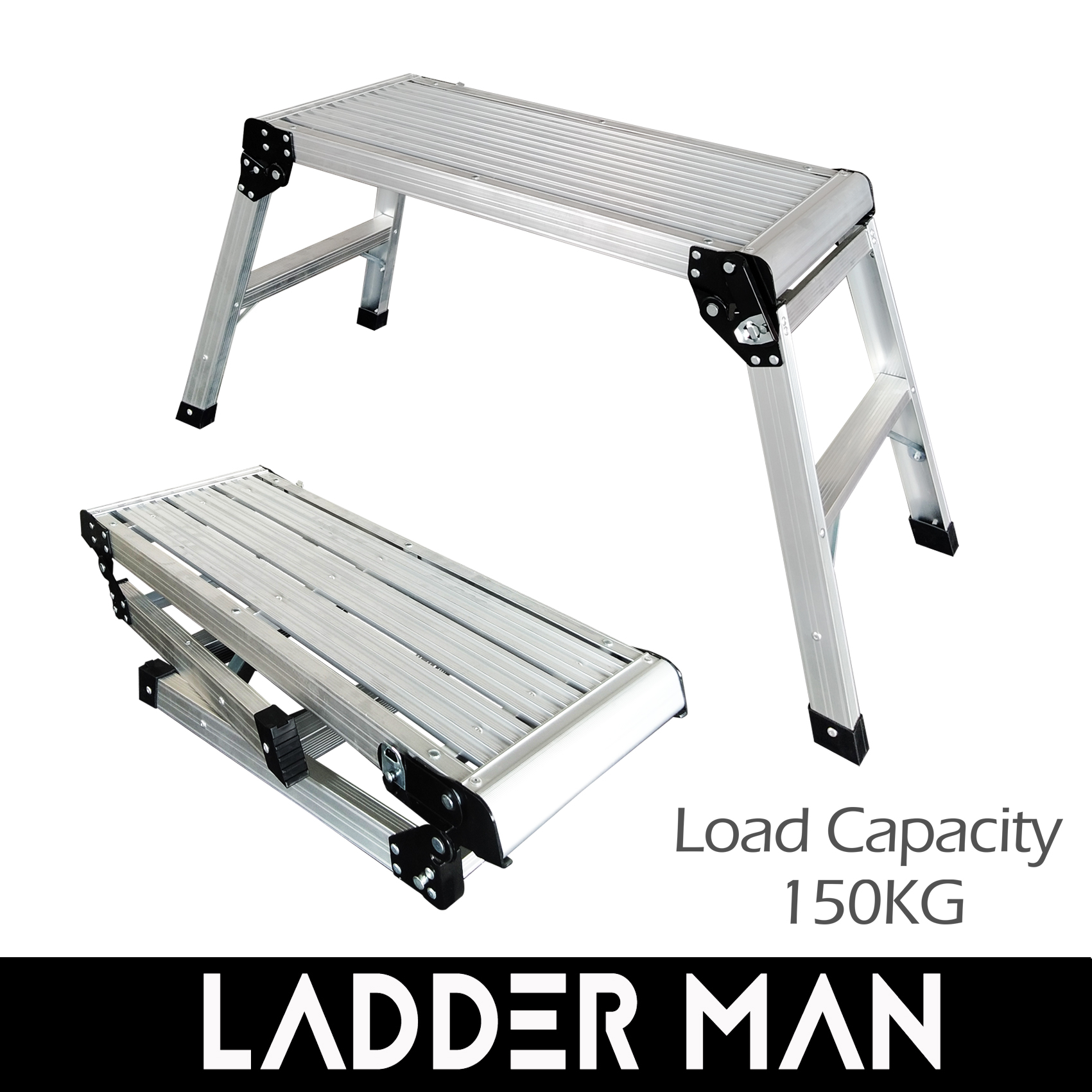 770MM Aluminium Foldable Bench Step Ladder With Walking Platform